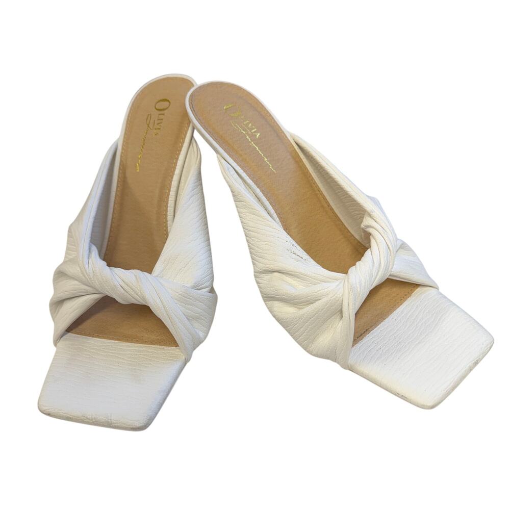 Olivia Ferguson white mule heels women’s‎ size 10 new with one tag on bottom - Picture 2 of 11